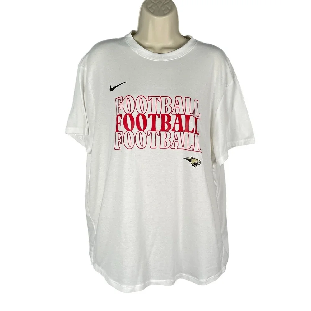 Cardinal Mooney Cougars Football T-shirt Women Medium White Nike Dri Fit Relaxed